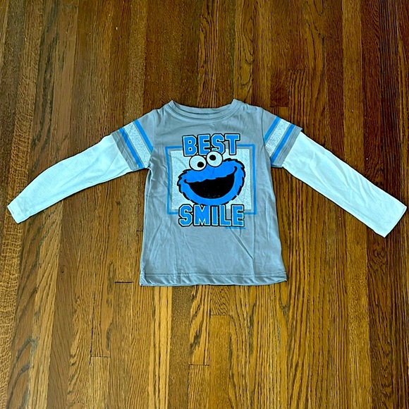 Cookie Monster Best Smile Long Sleeve Layered Shirt 3T / NWOT - Picture 2 of 7